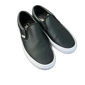 Vans Classic Perforated Black Sneakers Slip-On Skate Shoes